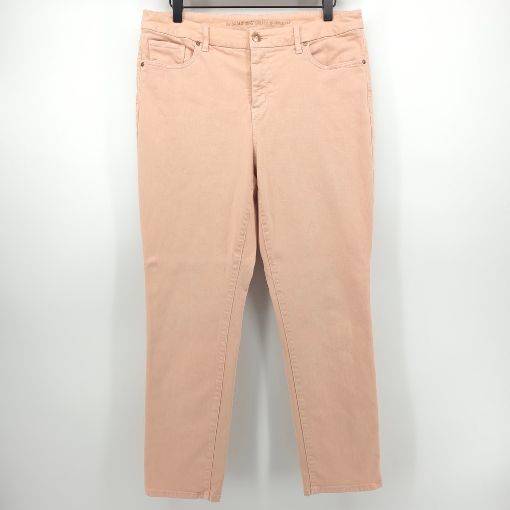 Chico's Womens So Slimming Girlfriend Ankle Pants 1.5 (US 10) Peach Casual